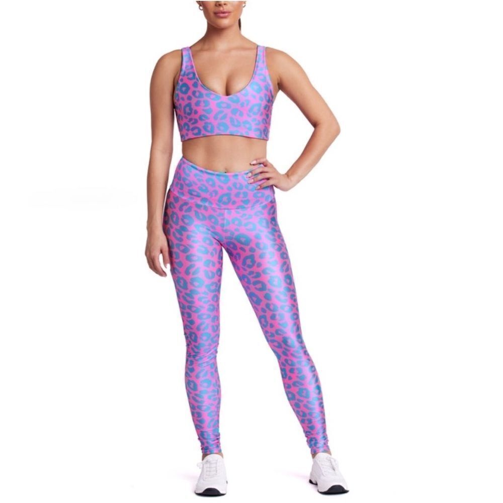 PRETTY PINK XS GOLDSHEEP NEON SNOW LEOPARD LEGGINGS